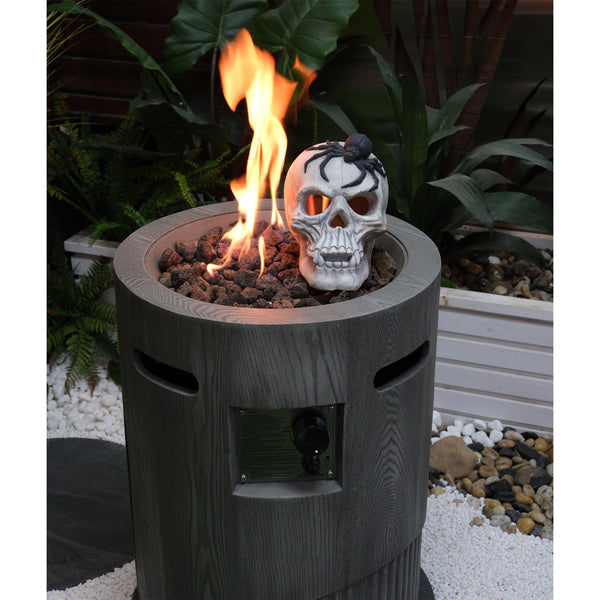 32000 BTU Round Outdoor Gas Fire Pit with Rainproof Cover