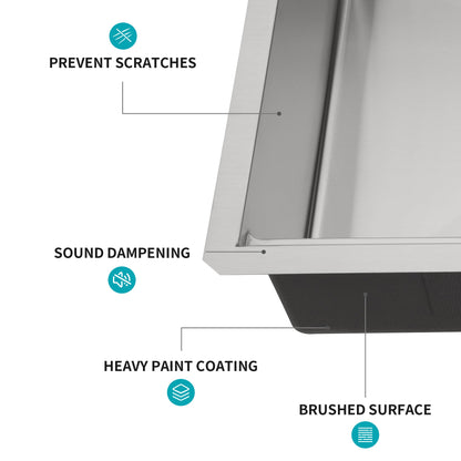 45 x 19 x 10 Inch Single Bowl Undermount Workstation Kitchen Sink