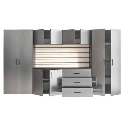 Astro Series Modular Garage Cabinet Set with Metallic Gray Finish (7-piece)