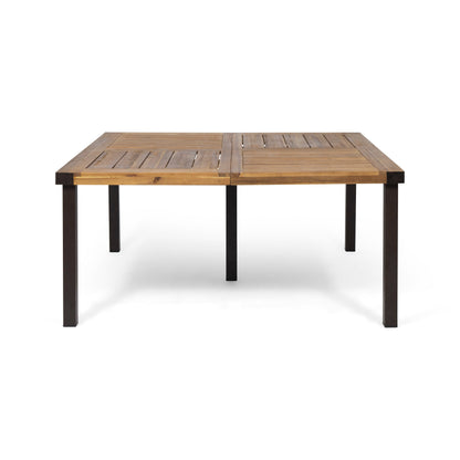 9-Piece Acacia Wood Outdoor Dining Set with 64 Inch Table