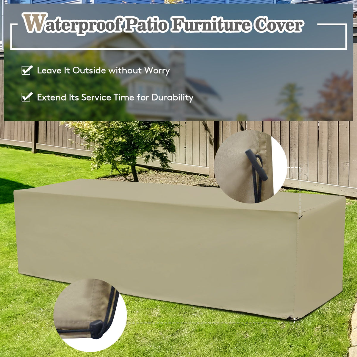 8-Piece Patio Rattan Furniture Set with Storage Box and Cover