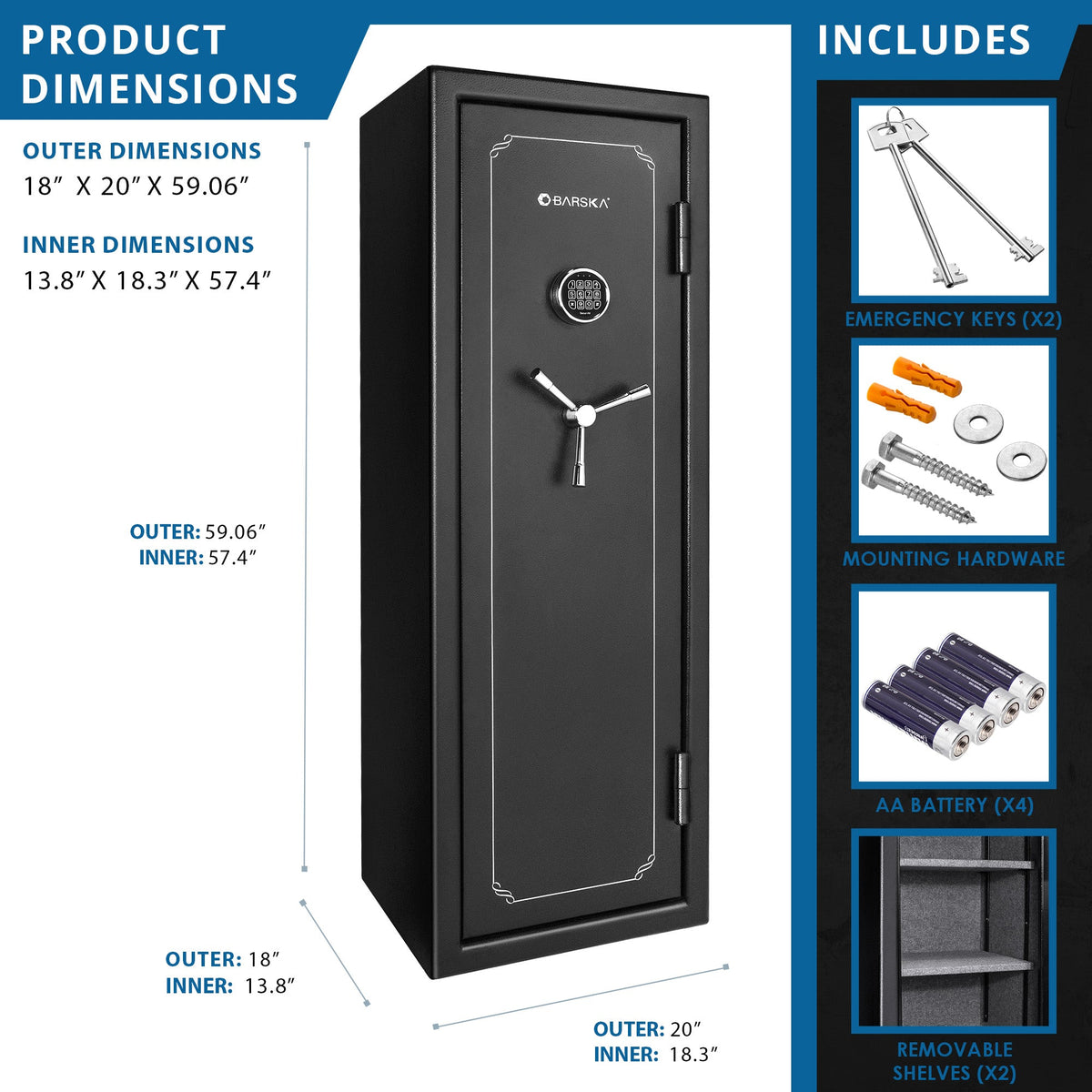 Tall Fireproof Safe Vault – 8.47 Cu Ft, Electronic Keypad