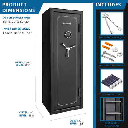 Tall Fireproof Safe Vault – 8.47 Cu Ft, Electronic Keypad