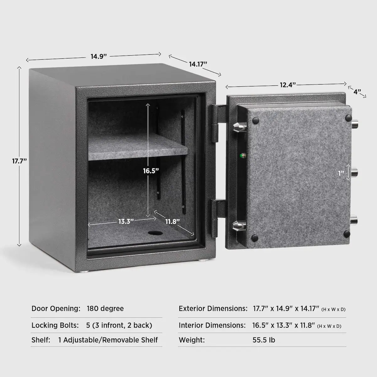 FireShield Medium Fireproof Safe – Keypad, 2.16 Cu Ft