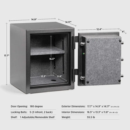 FireShield Medium Fireproof Safe – Keypad, 2.16 Cu Ft