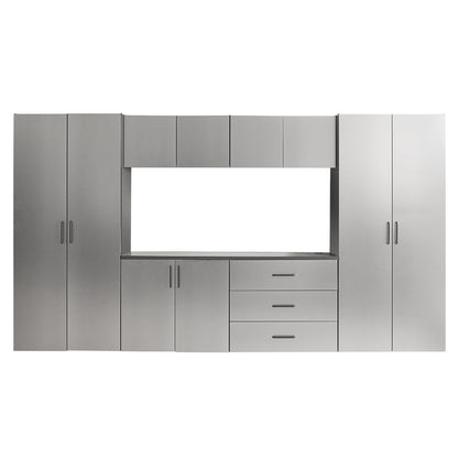 Astro Series Modular Garage Cabinet Set with Metallic Gray Finish (7-piece)