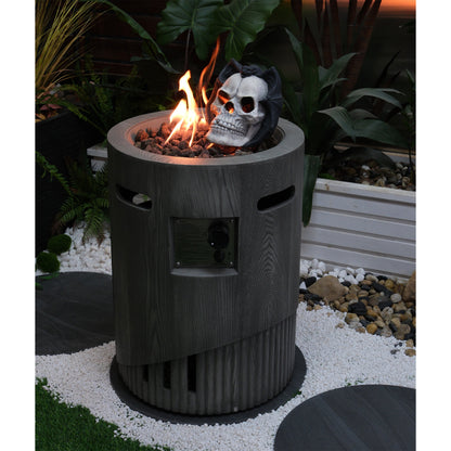 32000 BTU Round Outdoor Gas Fire Pit with Rainproof Cover