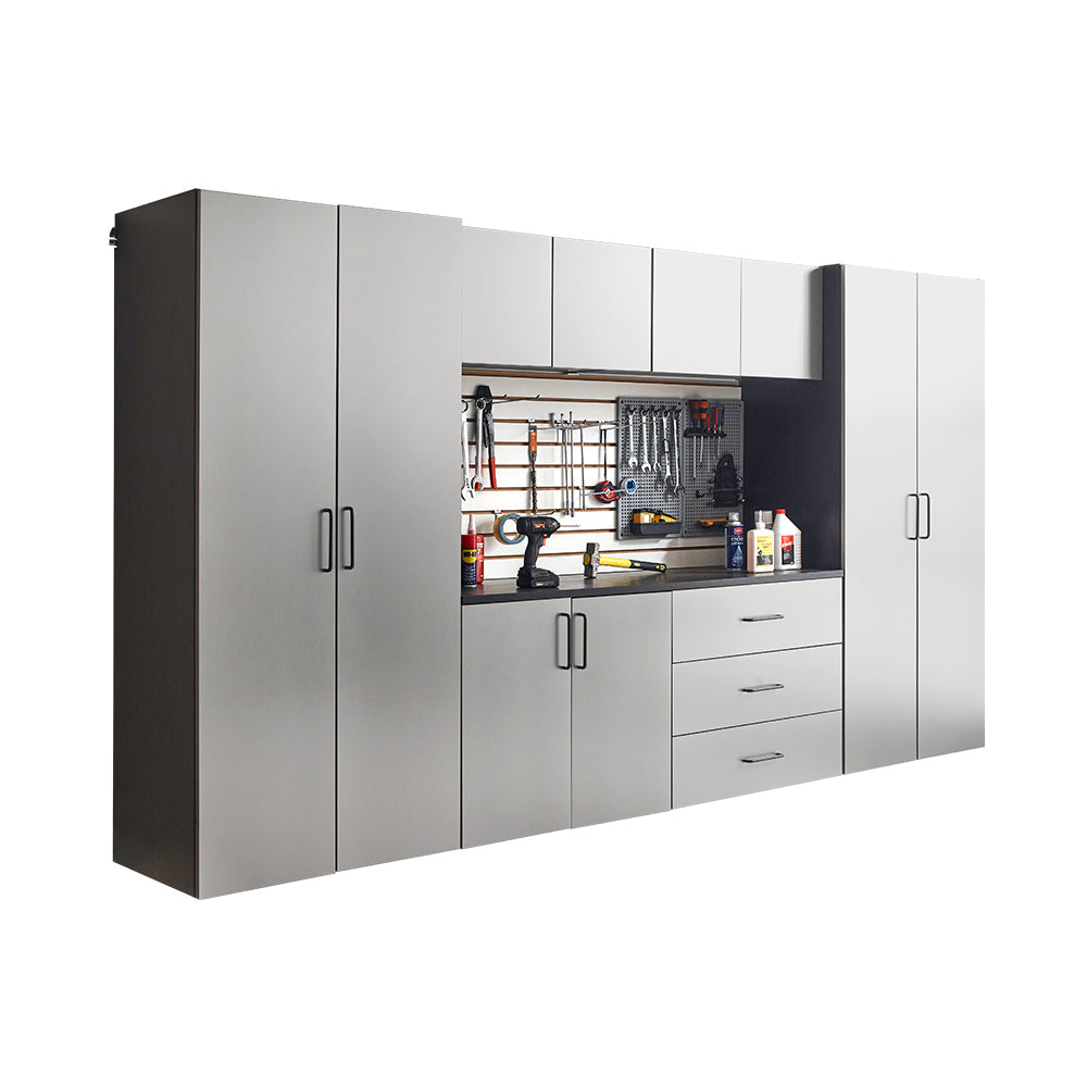 Astro Series Modular Garage Cabinet Set with Metallic Gray Finish (7-piece)