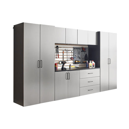 Astro Series Modular Garage Cabinet Set with Metallic Gray Finish (7-piece)
