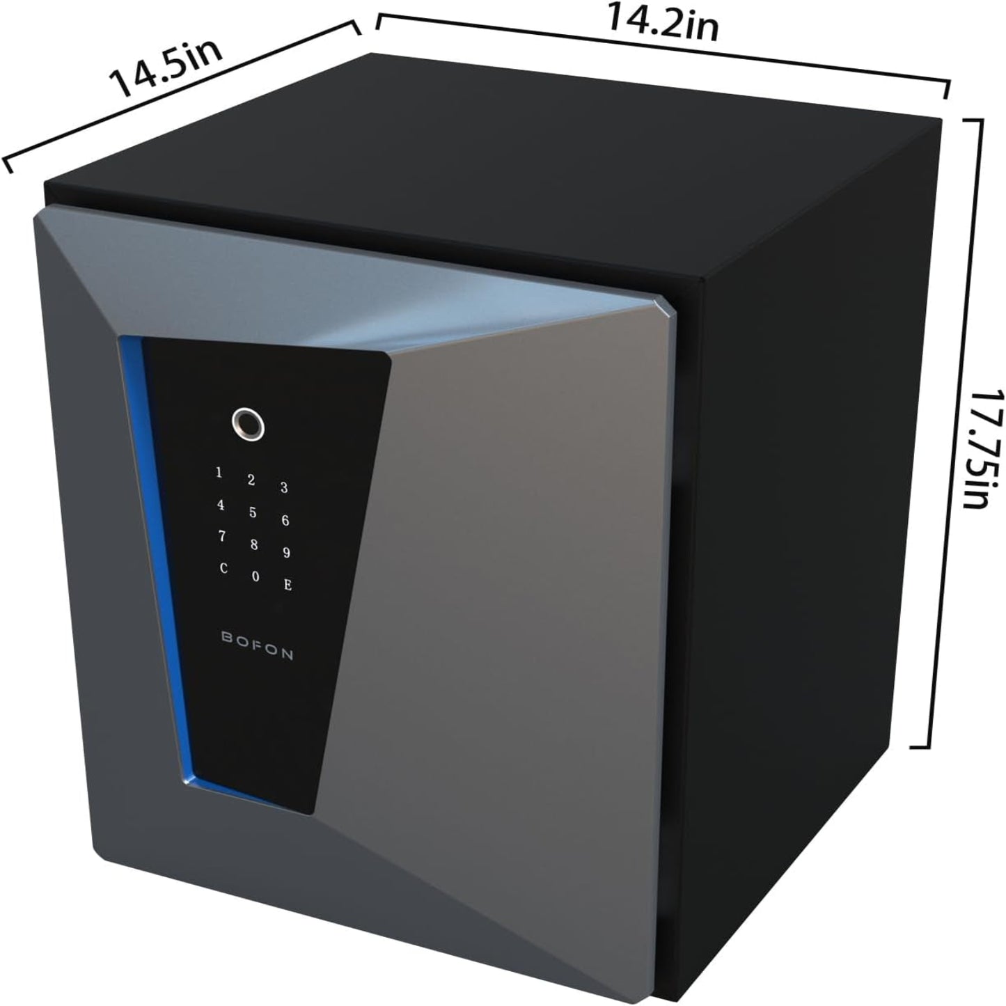Y-Series Fingerprint Fireproof Smart Safe Box, Security Box with Key, 2.1 Cubic, Safety Box for Home Office (2.1 Cubic Feet Fireproof-45Ff)