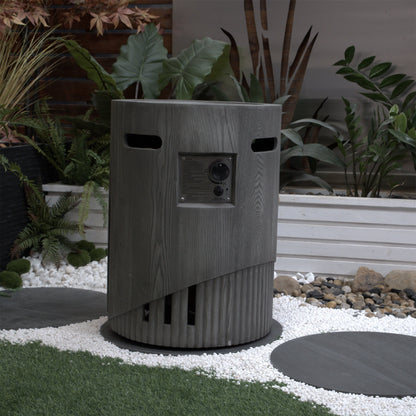 32000 BTU Round Outdoor Gas Fire Pit with Rainproof Cover