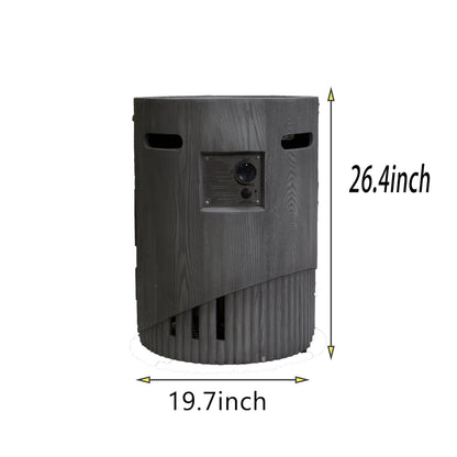 32000 BTU Round Outdoor Gas Fire Pit with Rainproof Cover