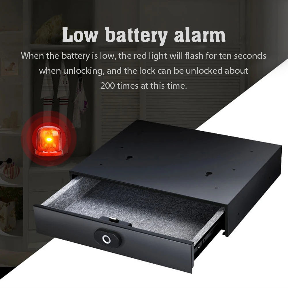 Safe Home Drawer Safe Hidden Safe with Fingerprint Identification Unlock Safe Smart Touch Safe