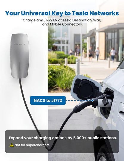 WenStorm NACS to J1772 EV Adapter for Tesla Wall Connector (50A / 80A)